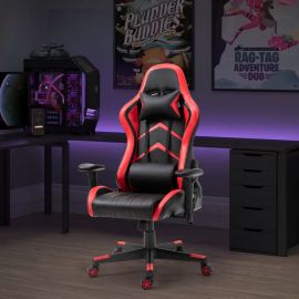 Gaming Chair Office Chair Computer PU Executive Racing Recliner Backrest Armrest Red