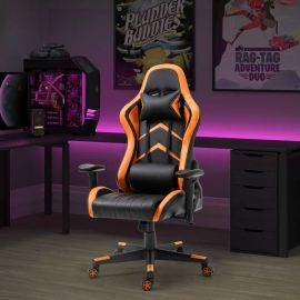 Gaming Chair Office Chair Computer PU Executive Racing Recliner Backrest Armrest Orange