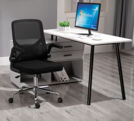 Collapsible Ergonomic Office Chair Computer Chair Mesh Back Black