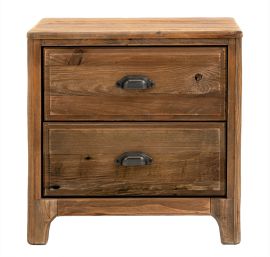 Recycled Timber Bedside Table with Drawers