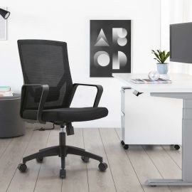 Ergonomic Office Chair Black Mesh Back with Lumbar Support