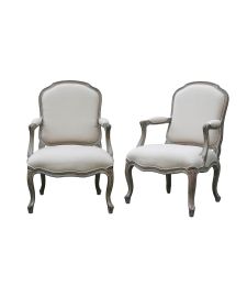 Wash white louis xv chair