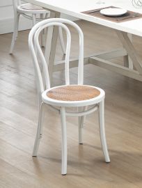 Commercial Grade Set of 2 Bentwood Replica Dining Chairs Antique White