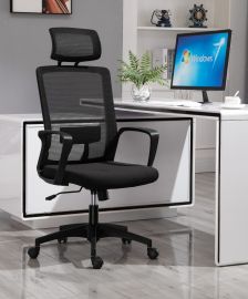 Ergonomic Office Chair Computer Chair Mesh Headrest Executive High Back Black