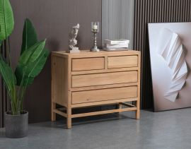 Wood Side Table Storage Cabinet with 4 Drawers
