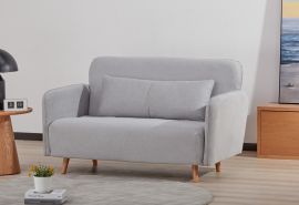 Silver Grey Wooden Frame Adjustable Sofa Bed Comfortable Chair 2 Seater