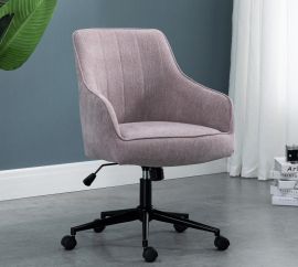 Mauve Purple Lined Linen Fabric Upholstered Office Chair Home Office Chair