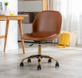 Tan PU Leather Upholstered Office Chair