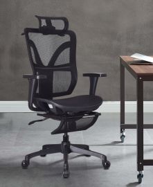 Ergonomic Executive High Mesh Back Office Chair Headrest Footrest Cloth Hanger